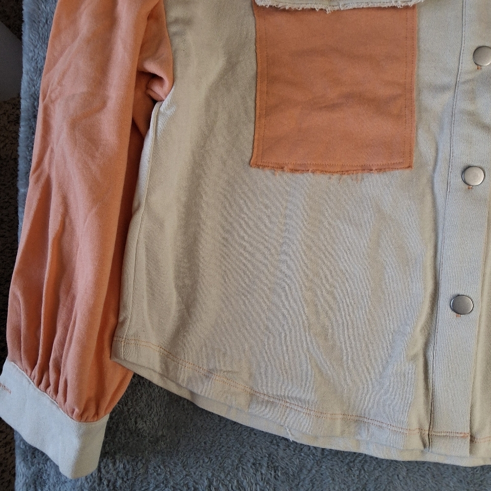 NWT Easel Long Sleeve Button Down Patchwork Boho … - image 3